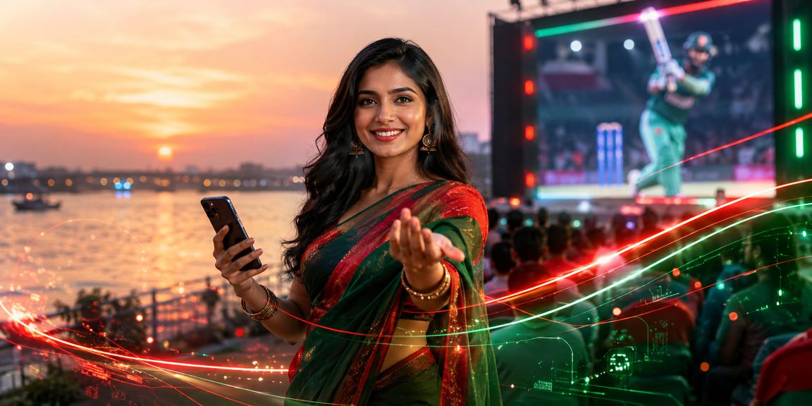 রংপুরে ক্রিকেট বেটিং — লাল-সবুজ পতাকার পটভূমিতে উত্তেজনাপূর্ণ মুহূর্ত